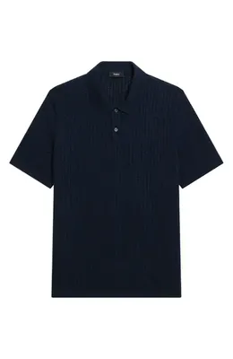 Theory Theory Tactile Cotton Polo in Baltic - Xhx — Men Winter black Tops