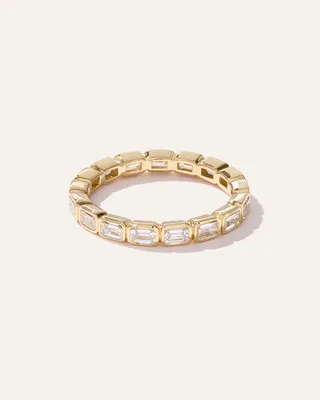 Quince Quince Women's Lab Grown Diamond Emerald East-West Bezel Eternity Band Rings Rings in Yellow Gold — Women Spring yellow Accessories