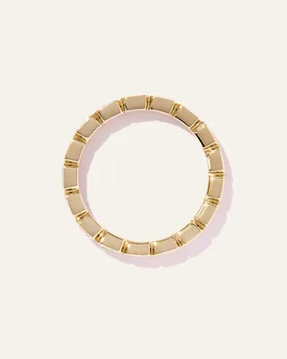 Quince Quince Women's Lab Grown Diamond Emerald East-West Bezel Eternity Band Rings Rings in Yellow Gold — Women Spring yellow Accessories