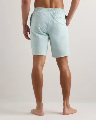 Quince Quince | Men's Italian Swim Trunks 9" in Tropical Floral — Men Summer silver Swimwear
