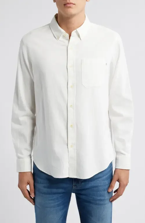AG AG Aiden Classic Fit Button-Down Shirt in White — Men Winter white Tops