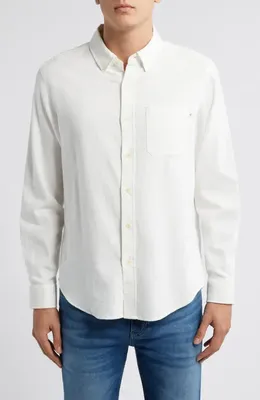 AG AG Aiden Classic Fit Button-Down Shirt in White — Men Winter white Tops