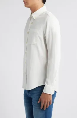 AG AG Aiden Classic Fit Button-Down Shirt in White — Men Winter white Tops