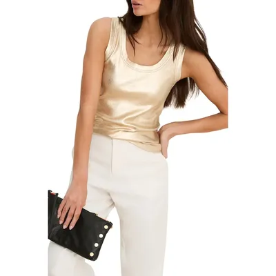 NIC+ZOE NIC+ZOE Glazed Rib Tank in Gold — Women Spring beige Tops
