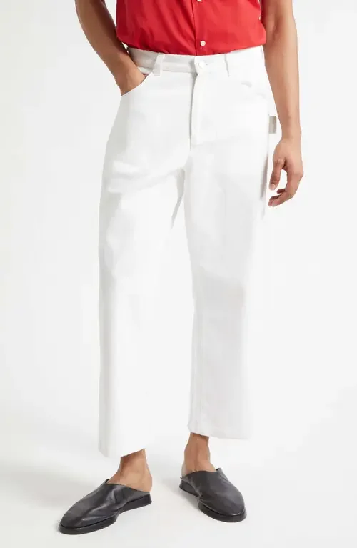 Bode Bode Knolly Brook Twill Trousers in White — Men Spring white Pants