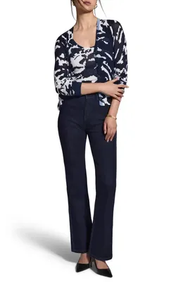 NIC+ZOE NIC+ZOE Nightfall Rib Cardigan in Indigo Multi — Women Winter navy Tops