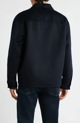 FRAME FRAME Double Face Wool Shirt Jacket in Dark Navy — Men Winter black Outerwear