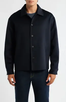 FRAME FRAME Double Face Wool Shirt Jacket in Dark Navy — Men Winter black Outerwear