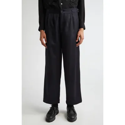 Bode Bode Numerals Wool Trousers in Navy — Men Winter navy Pants