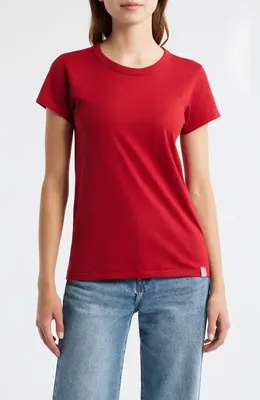 rag & bone rag & bone The Slub Cotton T-Shirt in Ruby — Women Winter red T-Shirts & Tees