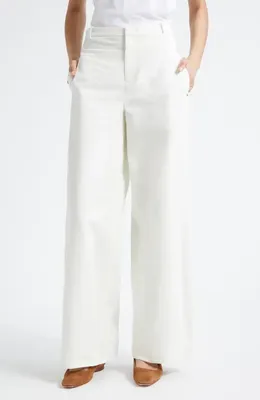 Vince Vince Cotton Utility Wide Leg Pants in Bone — Women Winter white Pants