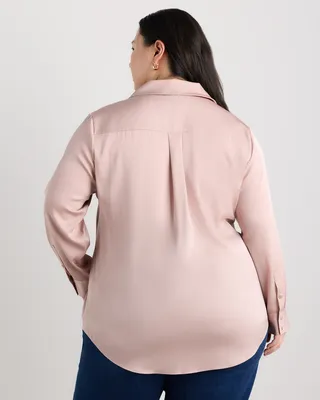 Quince Quince | Women's Washable Stretch Silk Notch Collar Blouse in Vintage Pink in Vintage Pink — Women Spring Tops