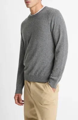 Vince Vince Cashmere Crewneck Sweater in Medium Heather Grey — Men Summer grey Tops