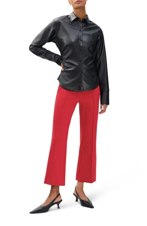 rag & bone rag & bone Irina Ponte Kick Flare Pants in Dark Cherry — Women Winter red Pants