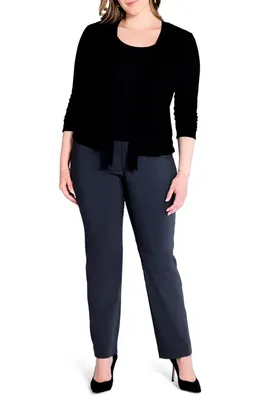 NIC+ZOE NIC+ZOE All Year 4-Way Convertible Cardigan in Black Onyx — Women Winter black Tops