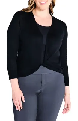 NIC+ZOE NIC+ZOE All Year 4-Way Convertible Cardigan in Black Onyx — Women Winter black Tops