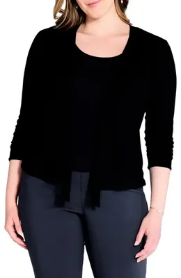 NIC+ZOE NIC+ZOE All Year 4-Way Convertible Cardigan in Black Onyx — Women Winter black Tops