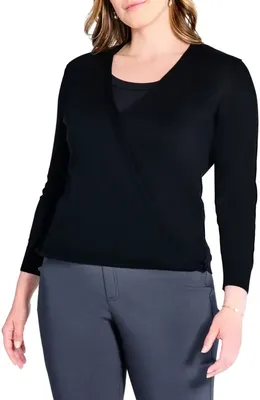 NIC+ZOE NIC+ZOE All Year 4-Way Convertible Cardigan in Black Onyx — Women Winter black Tops
