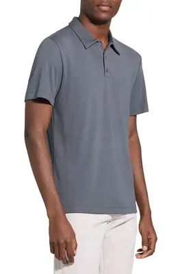 Theory Theory Bron in Anemone Milano Polo in Carbon — Men Winter silver Tops