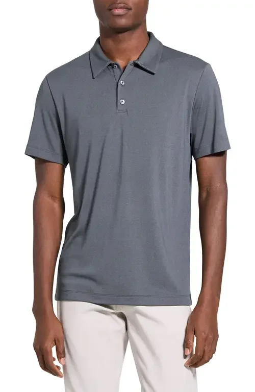 Theory Theory Bron in Anemone Milano Polo in Carbon — Men Winter silver Tops
