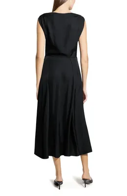 Theory Theory Boat Neck Midi Dress in Black — Women Winter black Dresses