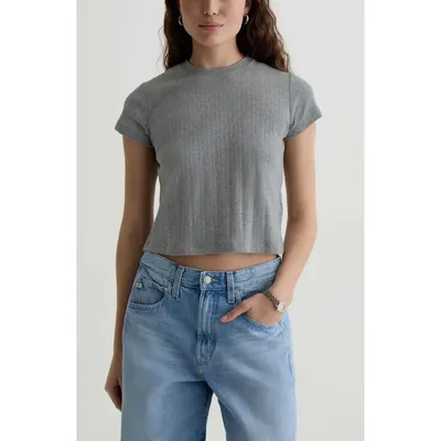 AG AG Sadie Crewneck Top in Heather Grey — Women Summer grey Tops