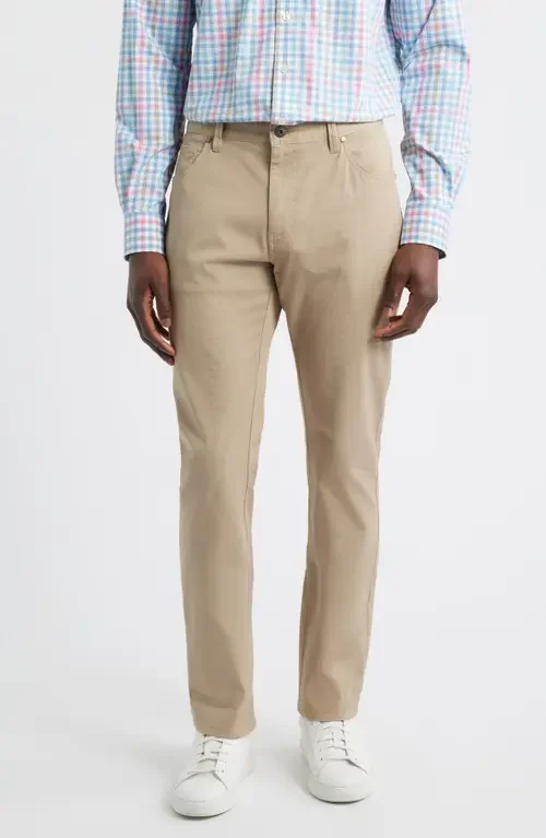 johnnie-O johnnie-O Atlas Garment Dye Stretch Chinos in Khaki — Men Autumn beige Pants