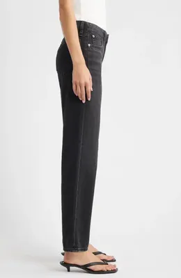 rag & bone rag & bone Featherweight Dre Low Rise Baggy Boyfriend Jeans in Jet Black — Women Winter black Jeans & Denim