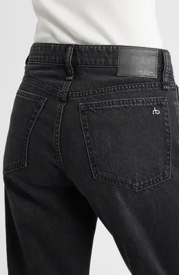 rag & bone rag & bone Featherweight Dre Low Rise Baggy Boyfriend Jeans in Jet Black — Women Winter black Jeans & Denim