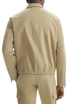 Theory Theory Cotton Twill Zip Cuff Bomber Jacket in Khaki — Men Autumn beige Outerwear