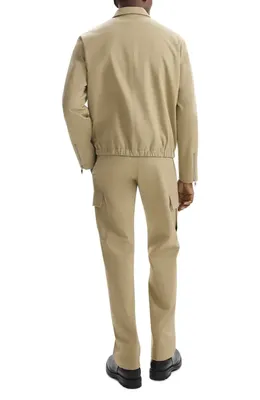 Theory Theory Cotton Twill Zip Cuff Bomber Jacket in Khaki — Men Autumn beige Outerwear