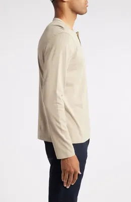 AG AG Bryce Long Sleeve Henley Shirt in Dry Dust — Men Spring ivory Tops