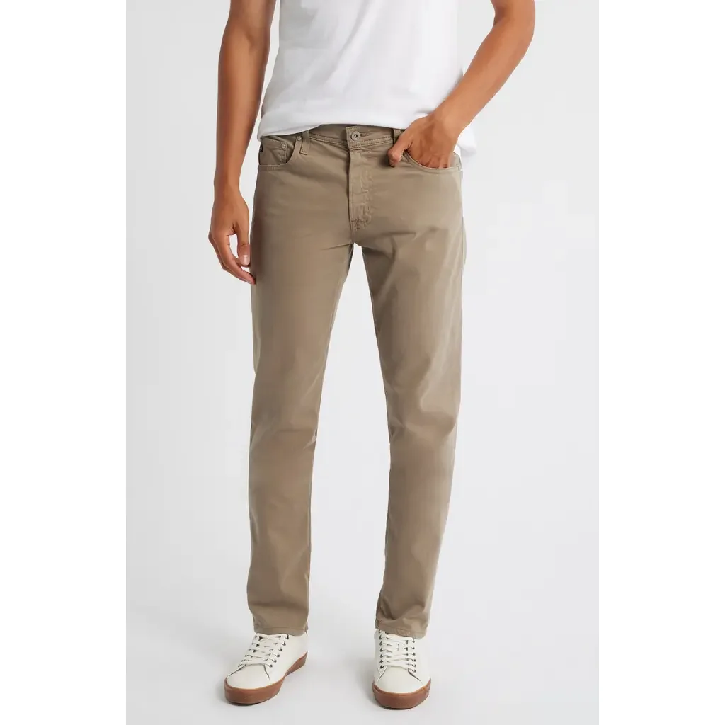 AG AG Tellis Stretch Sateen Modern Slim Pants in Industrial Taupe — Men Autumn khaki Pants