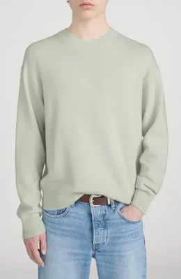 FRAME FRAME Lightweight Cashmere Crewneck Sweater in Pale Green — Men Spring ivory Tops