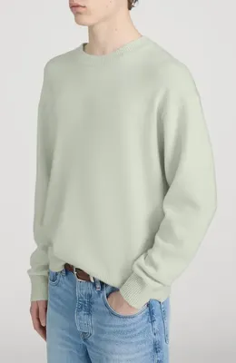 FRAME FRAME Lightweight Cashmere Crewneck Sweater in Pale Green — Men Spring ivory Tops