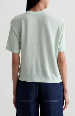 AG AG Charli Boxy Linen Blend T-Shirt in Summer Vine — Women Summer white Tops