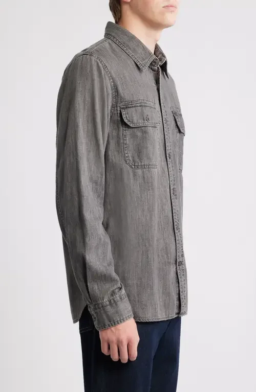 AG AG Curtis Classic Fit Button-Up Work Shirt in Aspen — Men Summer grey Tops