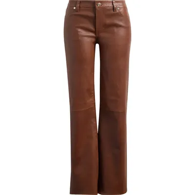 FRAME FRAME The Leather Rodeo Bootcut Pants in Cedar — Women Autumn brown Pants