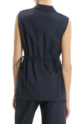 Theory Theory 3-Button Slash Vest in Nocturne Navy - Xlv — Women Winter navy Vests