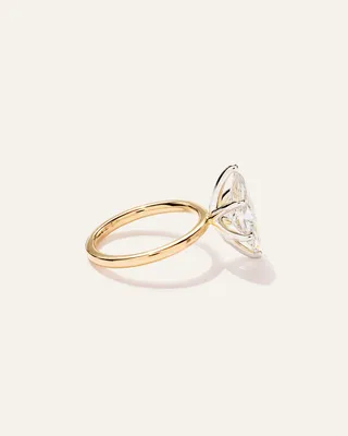 Quince Quince | Women's Lab Grown Diamond Marquise Comfort Fit Engagement Ring 3ct in Yellow Gold — Women Spring gold Accessories