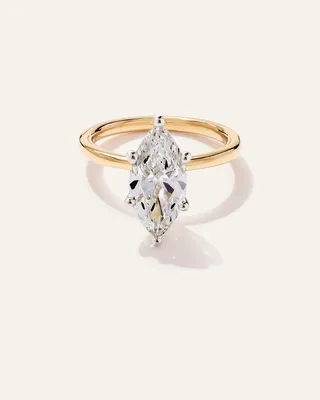 Quince Quince | Women's Lab Grown Diamond Marquise Comfort Fit Engagement Ring 3ct in Yellow Gold — Women Spring gold Accessories