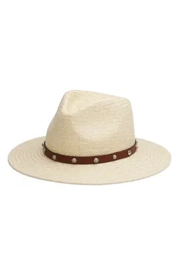 rag & bone rag & bone Cabochon Packable Straw Fedora in Natural — Women Spring beige Hats & Headwear