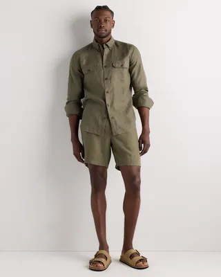 Quince Quince | Men's Nubuck Leather Double Buckle Slide in Wheat — Men Autumn camel Accessories
