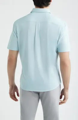 johnnie-O johnnie-O Breck Hangin' Out Knit Short Sleeve Button-Up Shirt in Sardinia — Men Summer Tops