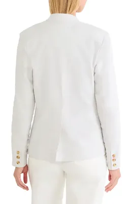 NIC+ZOE NIC+ZOE Eva Linen Blend Blazer in Silver Wisp — Women Winter white Outerwear