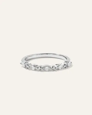 Quince Quince | Women's Diamond Alternating Marquise & Round Band Rings in White Gold — Women Summer white Jewelry