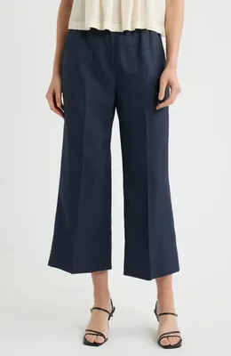 Theory Theory City Twill Crop Wide Leg Pants in Nocturne Navy — Women Winter navy Trousers & Chinos