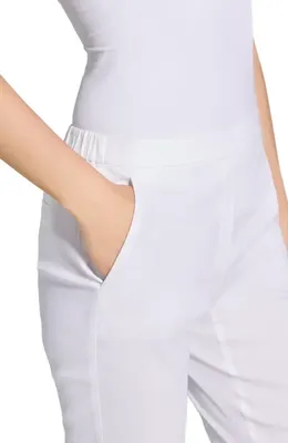 Theory Theory Treeca Linen Blend Pull-On Crop Pants in White — Women Winter white Trousers & Chinos