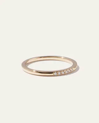 Quince Quince | Women's 14K Gold Diamond Line Ring in Yellow Gold — Women Autumn gold Jewelry