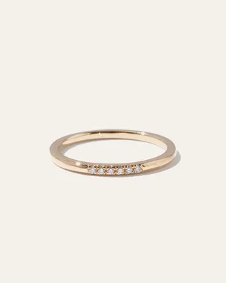 Quince Quince | Women's 14K Gold Diamond Line Ring in Yellow Gold — Women Autumn gold Jewelry